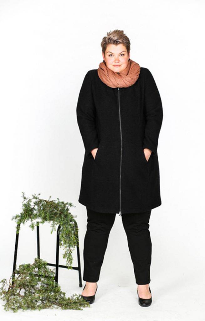 Naisten-takki-villa-musta-XS-3XL-mittatilaus-damadesign