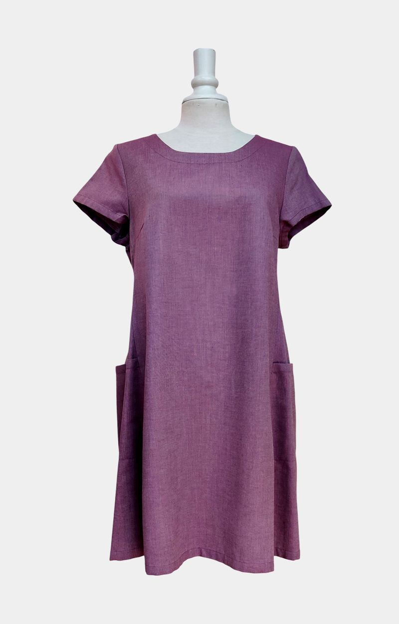 violetti-mekko-taskuilla-tencel-outlet-ale-damadesign